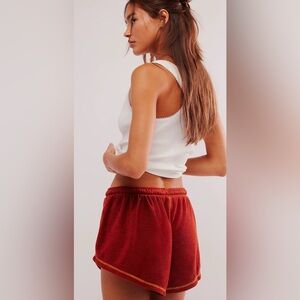 Free People Intimately Gimme More Terry Shorts Arabian Spice Brown Retro 60s